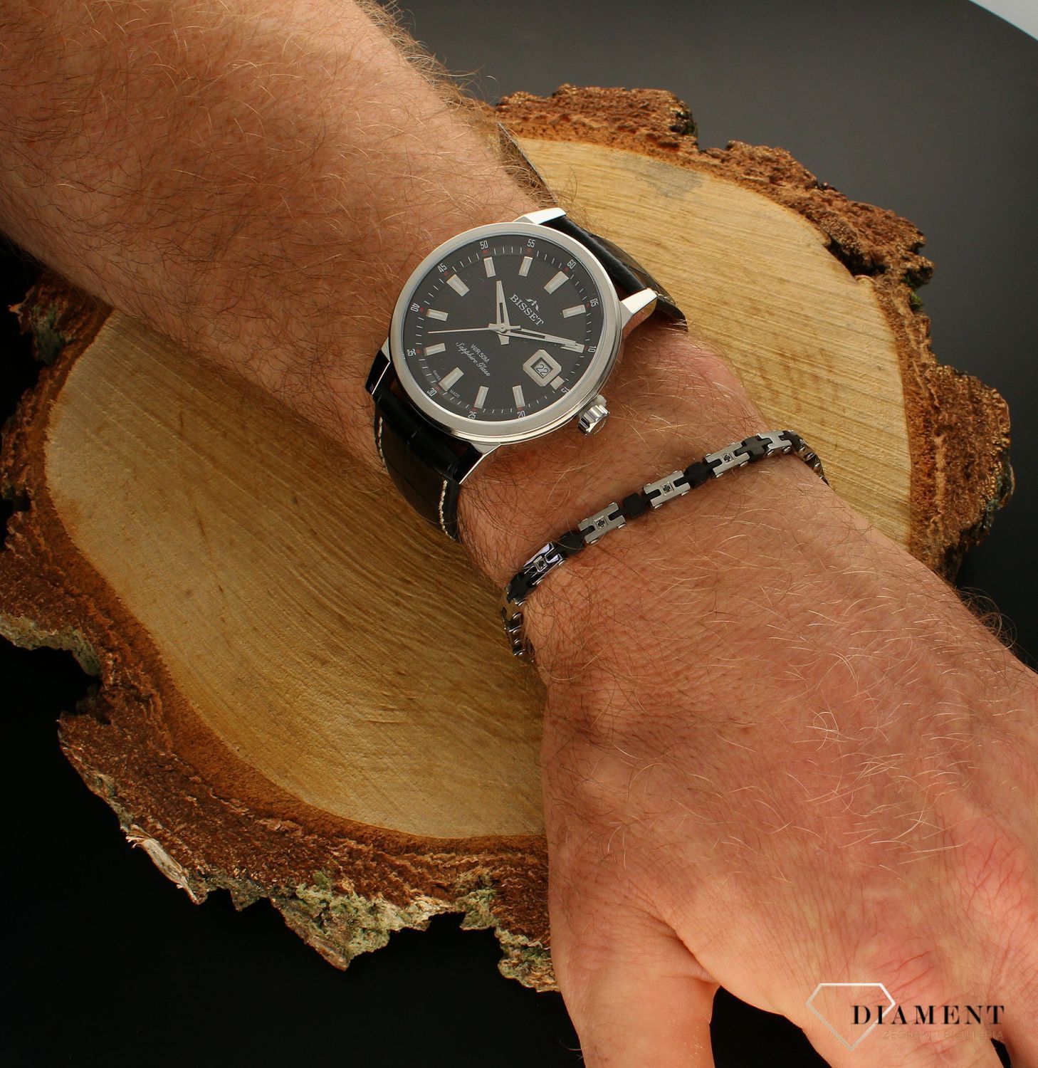 Bransoletka Nomination Italy Strong Diamenty, srebrno-czarna 028316 030. Męska bransoletka Nomination Italy wykonana z najwyższe (2).jpg